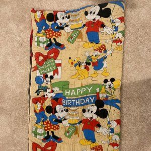 Vintage Mickey Mouse "Happy Birthday" Sleeping Bag